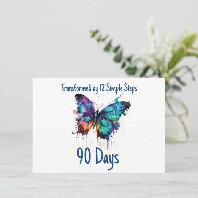 Cartão De Agradecimento Personalizar etapa transformada por 12 etapas simp (Em pé/Frente)