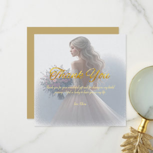 Cartão De Agradecimento Personalize Foto de Casamento de Noivado Obrigado
