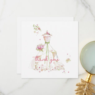 Cartão De Agradecimento Personalize Foto de Envio de Chá de Noiva Obrigado