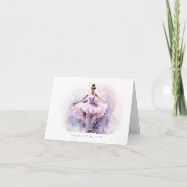 Cartão De Agradecimento Personalized Ballet Thank You Note Card Stationery (Frente)