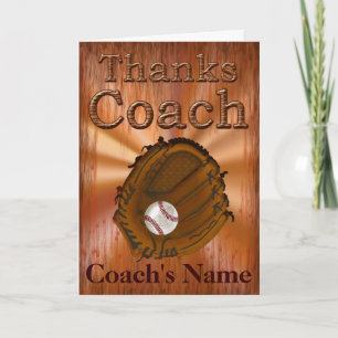 Cartão De Agradecimento PERSONALIZED Baseball Coach Thank You Card