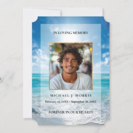 Cartão De Agradecimento Personalized Blue Sky Funeral Photo Thank You Card