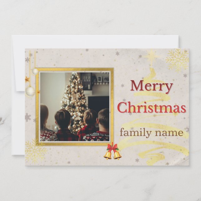 Cartão De Agradecimento Personalized Family Christmas Photo Holiday Card (Frente)