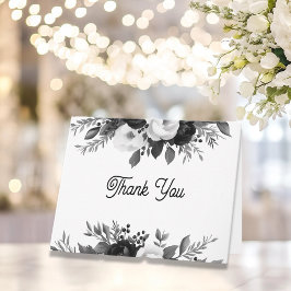 Cartão De Agradecimento Personalized Floral Wedding Thank You Notes