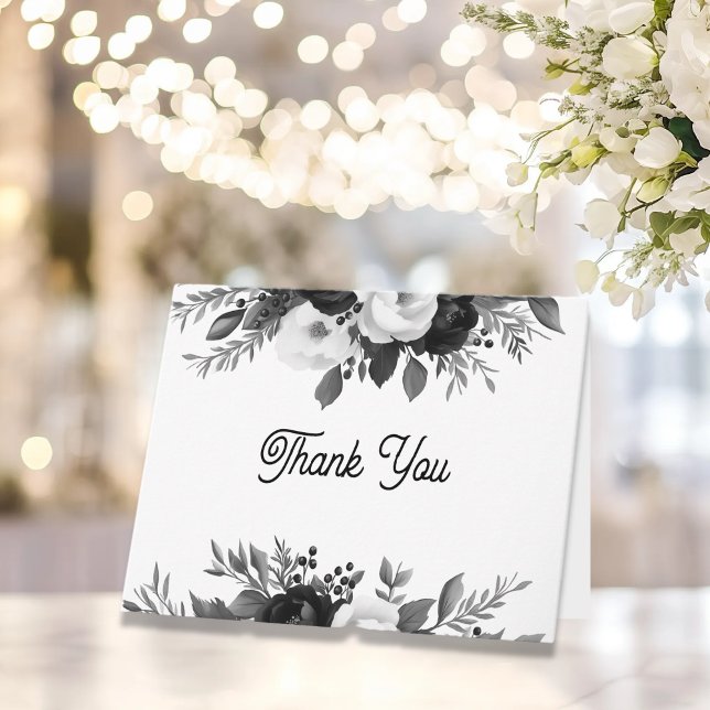 Cartão De Agradecimento Personalized Floral Wedding Thank You Notes (Criador carregado)