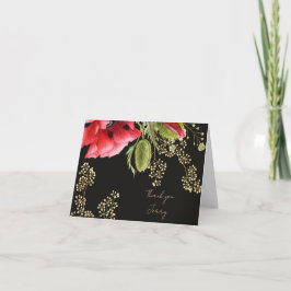 Cartão De Agradecimento Personalized Red Poppy
