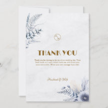 Personalized Simple Blue Flowers Wedding