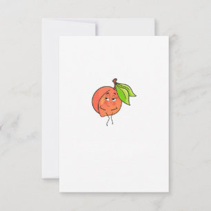 Cartão De Agradecimento Pêssego, bochechas doces, tema de frutas