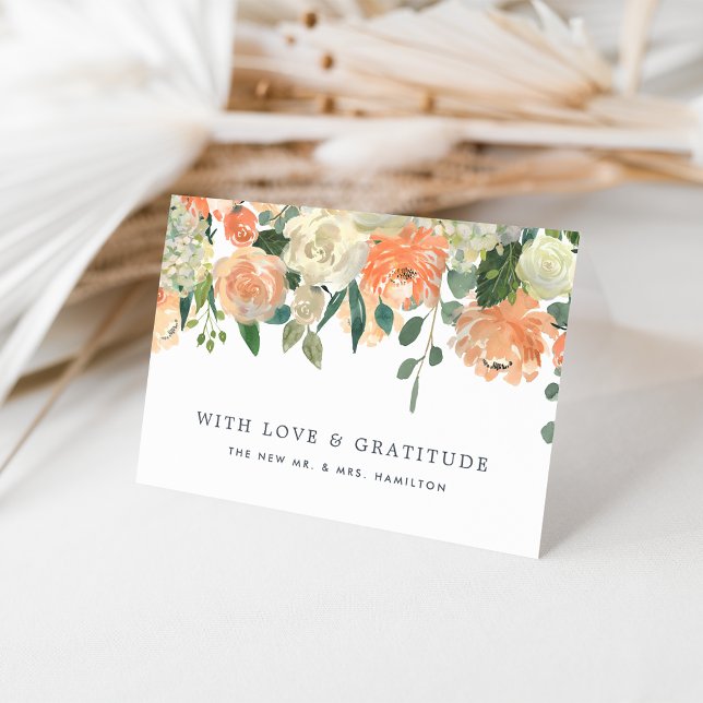 Cartão De Agradecimento Pêssego de Meados do Verão Personalizado Obrigado (Criador carregado)