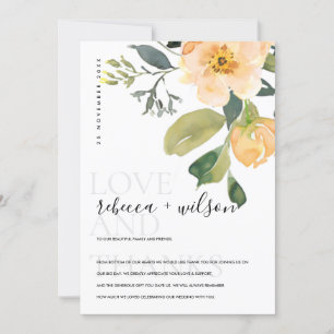 CARTÃO DE AGRADECIMENTO PÊSSEGO DE PAIXÃO DE PÊSSEGO FLORAL DE COR DE 