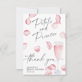 Cartão De Agradecimento Petais e Prosecco - obrigado seu chá de panela