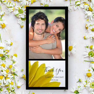 Cartão De Agradecimento Pétalas amarelas da flor da margarida que Wedding