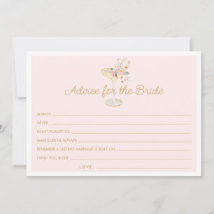 Cartão De Agradecimento Pétalas e Conselhos Prosecco para a Placa Bride