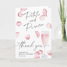 Cartão De Agradecimento Pétalas e Prosecco - obrigada chá de panela