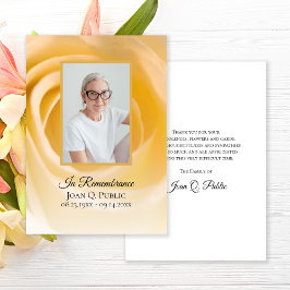 Cartão De Agradecimento Pétalas Flores Brancas Simpatia Memorial Funeral