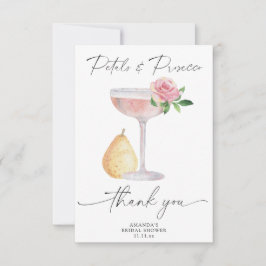 Cartão De Agradecimento Pétalas & Prosecco - obrigada chá de noiva