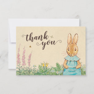 Cartão De Agradecimento Peter Rabbit Aniversário Da Menina - Obrigado