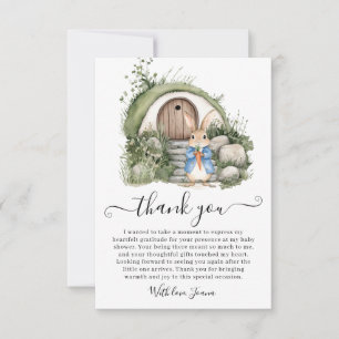 Cartão De Agradecimento Peter Rabbit Green Burrow Wooden Chá de fraldas