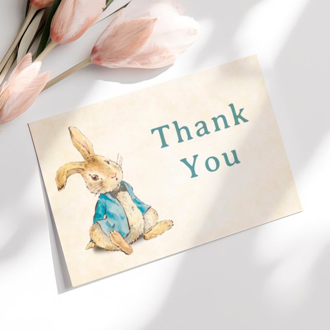 Cartão De Agradecimento Peter The Rabbit Boy Chá de fraldas Obrigado (Criador carregado)