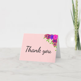 Cartão De Agradecimento Petunia Rosa Romântica Suave