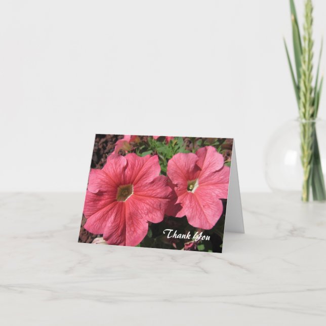 Cartão De Agradecimento Petúnias cor-de-rosa (Frente)