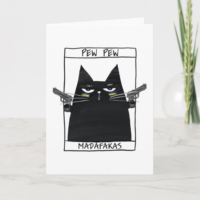 Cartão De Agradecimento Pew Pew Madafakas (Frente)
