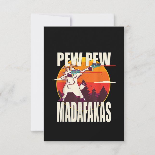 Cartão De Agradecimento Pew Pew Madafakas Pew Pew Madafakas Goat (Frente)