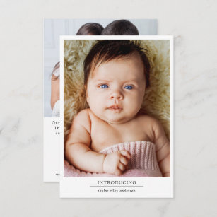 Cartão De Agradecimento Photo Birth Stats New Baby
