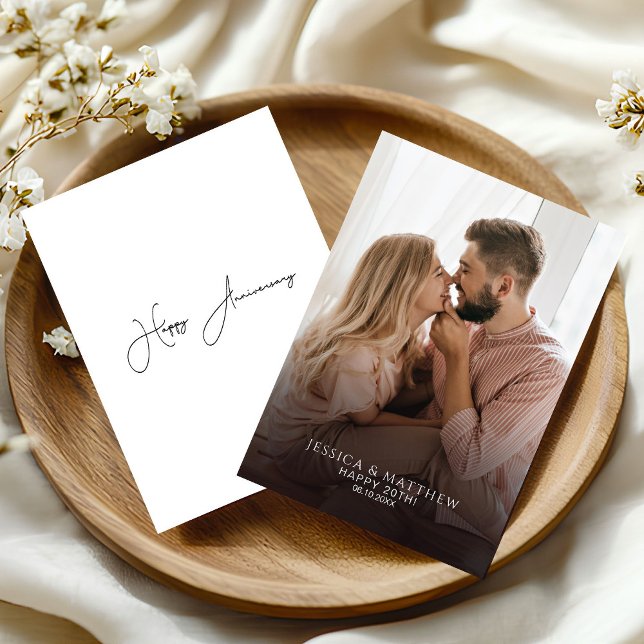 Cartão De Agradecimento Photo Happy Anniversary Card (Criador carregado)