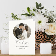 Photo Thank You Card Editable Template, Minimalist