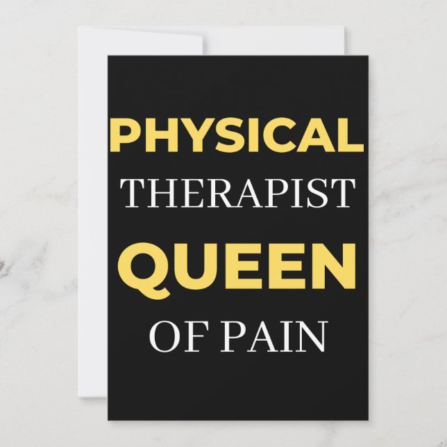 Cartão De Agradecimento Physical Therapist Queen Of Pain (Frente)