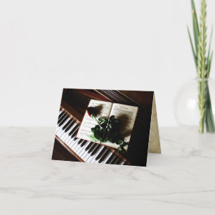 Cartão De Agradecimento Piano and Rose Wedding Thank You Cards