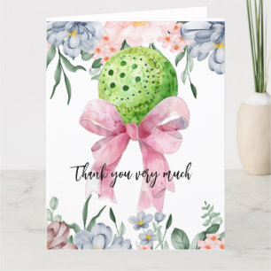 Cartão De Agradecimento Pickleball com Aquarela Flor