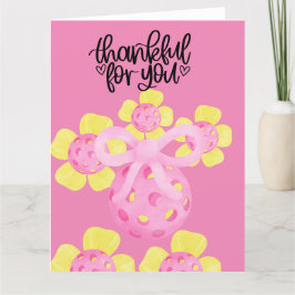 Cartão De Agradecimento Pickleball com flores