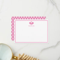 Pickleball em Monograma Personalizado Branco Rosa