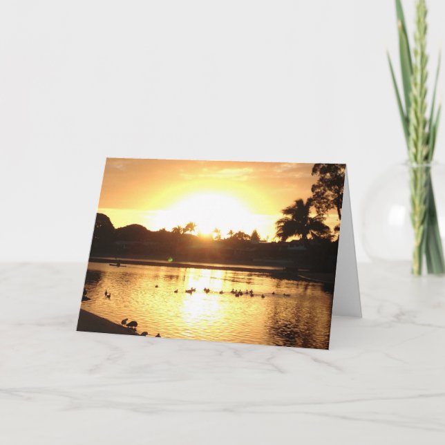 Cartão De Agradecimento Picture Perfect Greeting Card Golden Ocean (Frente)