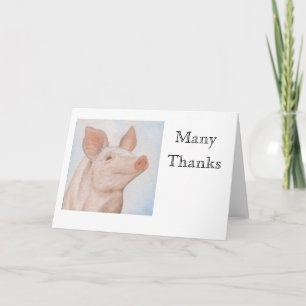 Cartão De Agradecimento Piggy Obrigado Notecard