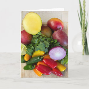 Cartão De Agradecimento Pimentos, Cilantro, Cebolas