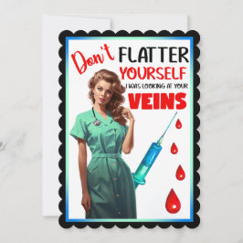 Cartão De Agradecimento Pin-up Enfermeira Nostálgica e Fofa Não Se Iluda