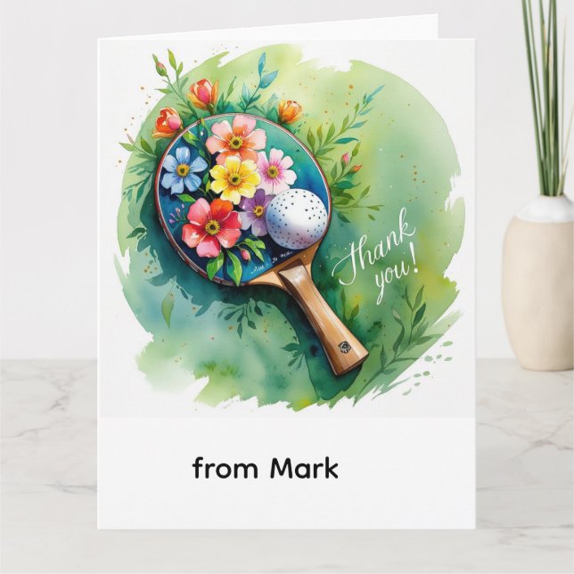 Cartão De Agradecimento Ping Pong (Frente)