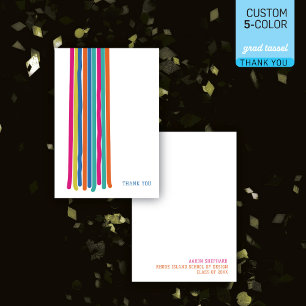 Cartão De Agradecimento Pingente de Formatura de Design Moderno - Cor Edit