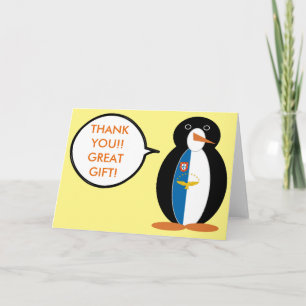 Cartão De Agradecimento Pinguim Falante Açoriana Personalizada