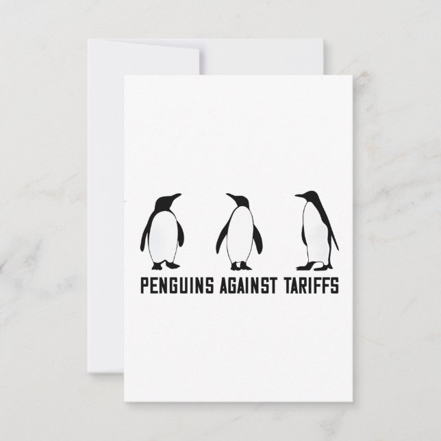 Cartão De Agradecimento Pinguins Contra Tarifas Anti-Trump Taxesx (Frente)