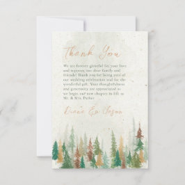 Cartão De Agradecimento Pinheiros da floresta russa das aquarelas
