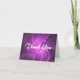 Cartão De Agradecimento Pink and Purple Abstract Fractal Thank You