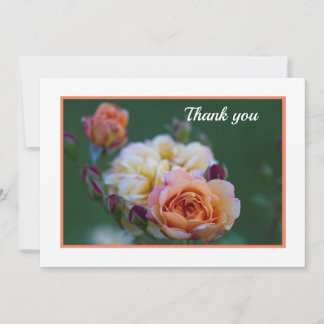 Cartão De Agradecimento Pink And White Roses Flat Thank You Card