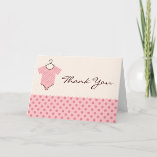 Cartão De Agradecimento Pink Baby Thank you Cards