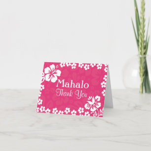 Cartão De Agradecimento Pink Beach Flowers Wedding Thank You Cards