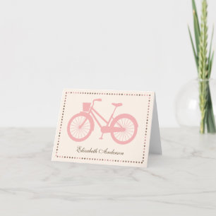 Cartão De Agradecimento Pink Bicycle Folded Note Cards