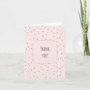 Cartão De Agradecimento Pink Blush Gold Sparkle Confetti thank you